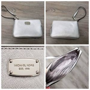 Michael Kors Silver Jet Set Wristlet